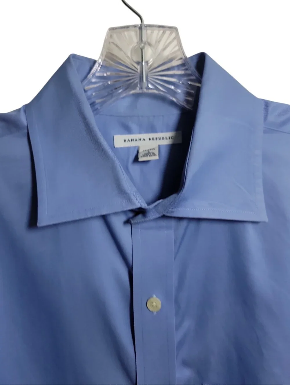Banana Republic men's blue button down dress shirt size large neck 16-16 1/2 in